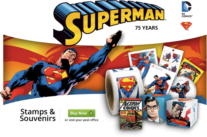Canada Post Releases Stamps to Celebrate 75 Years of Superman!